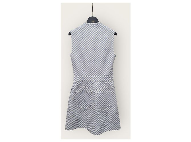 Louis Vuitton Vestido Sky Blue Damier Zip Azul - vista 3