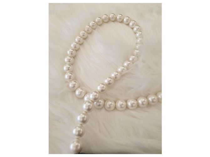 Chanel Serie WOC in agnello decorata con perle Bianco - vista 9