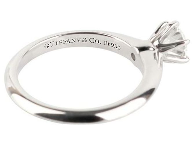 Tiffany & Co Tiffany Setting Diamant Verlobungsring Größe (Tiffany Zertifikat) Silber - Ansicht 5