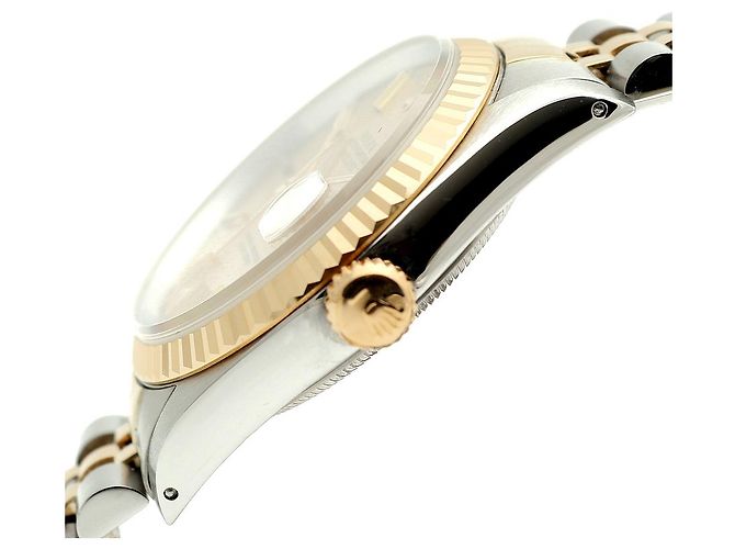Orologio Rolex Datejust Combo da Uomo Quadrante in Lino Bokeh Index D'oro - vista 9