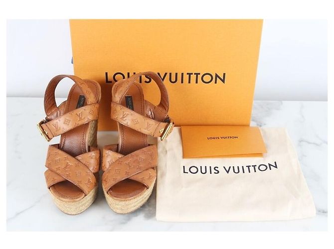 Louis Vuitton Sandali con zeppa monogram per donna Marrone - vista 2