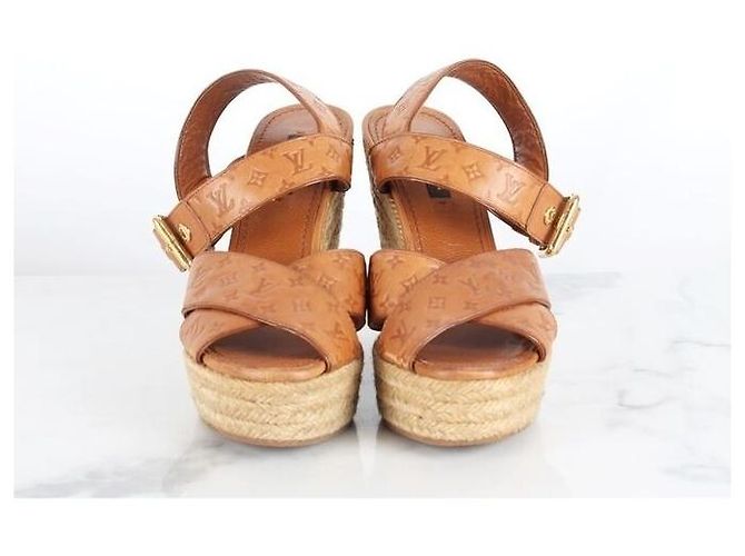 Louis Vuitton Sandali con zeppa monogram per donna Marrone - vista 3