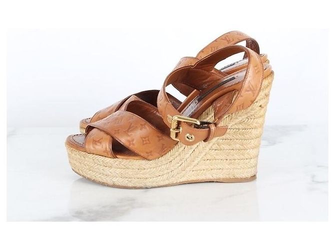 Louis Vuitton Sandali con zeppa monogram per donna Marrone - vista 5