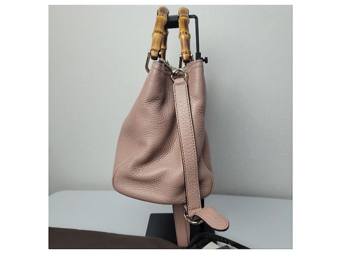 Bamboo Gucci Pelle con accenti oro chiaro bambù in Indie Pink Rosa - vista 4
