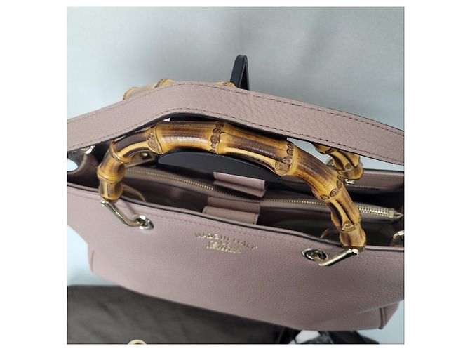 Bamboo Gucci Pelle con accenti oro chiaro bambù in Indie Pink Rosa - vista 8