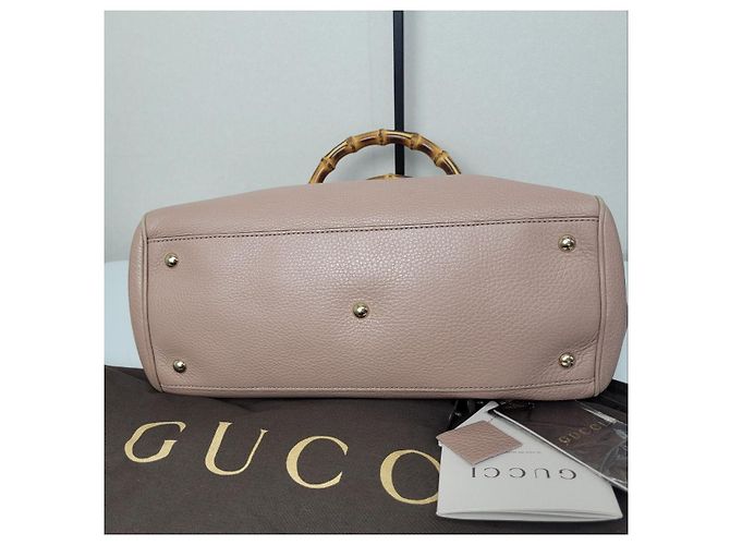 Bamboo Gucci Pelle con accenti oro chiaro bambù in Indie Pink Rosa - vista 9