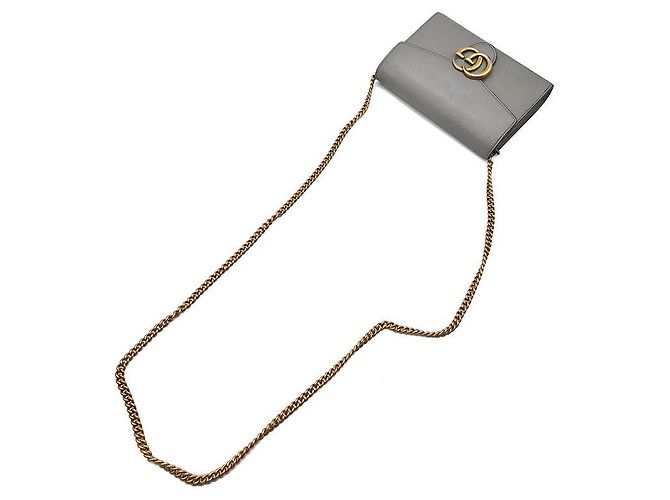 Gucci Borsa a tracolla con catena Marmont Marrone - vista 4