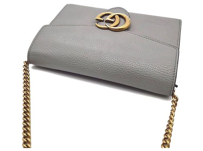 Gucci Borsa a tracolla con catena Marmont Marrone - vista 6