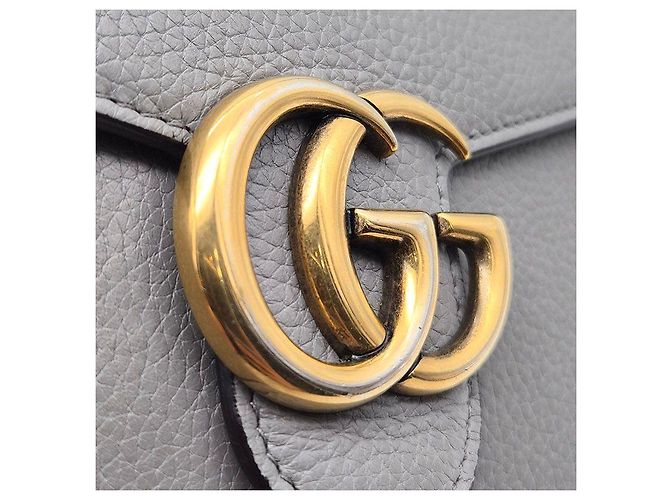 Gucci Borsa a tracolla con catena Marmont Marrone - vista 8