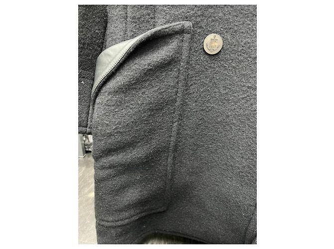 Burberry Abrigo largo negro de cuello grande oversize y doble botonadura, reacondicionado - vista 5