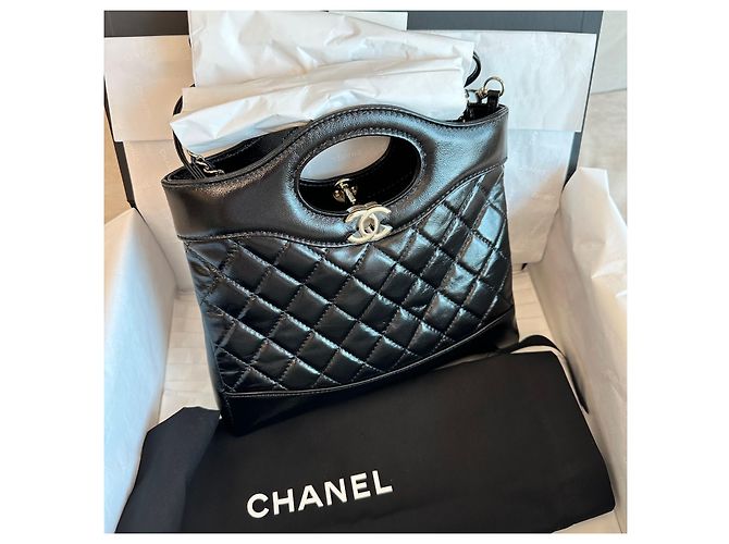 Chanel Bolso New Mini con Chip Interno Crossbody Negro Oro - vista 6