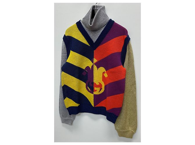 Gucci Gestreifter Jacquard-Rollkragenstrick Mehrfarben - Ansicht 4