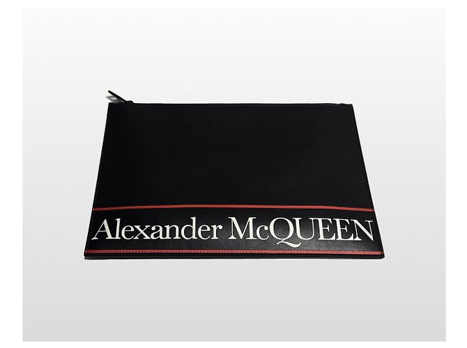 Alexander Mcqueen Clutch con logo nero - vista 2