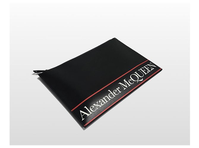 Alexander Mcqueen Clutch con logo nero - vista 3