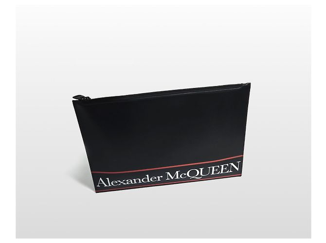 Alexander Mcqueen Clutch con logo nero - vista 8