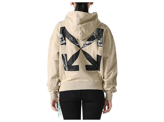 Off White Sudadera con Capucha Caravaggio Arrow Beige Naranja - vista 3