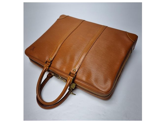 Louis Vuitton Borsa Documenti Epi in Camel per Uomo e Donna (Valigetta di classe superiore, buon stato interno) Marrone - vista 11