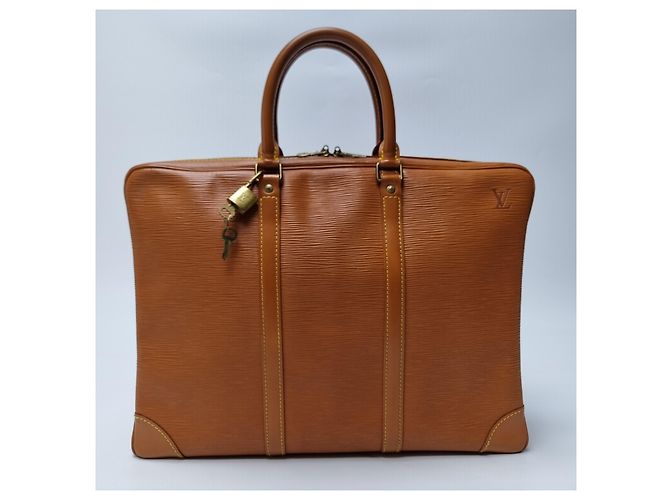 Louis Vuitton Borsa Documenti Epi in Camel per Uomo e Donna (Valigetta di classe superiore, buon stato interno) Marrone - vista 2