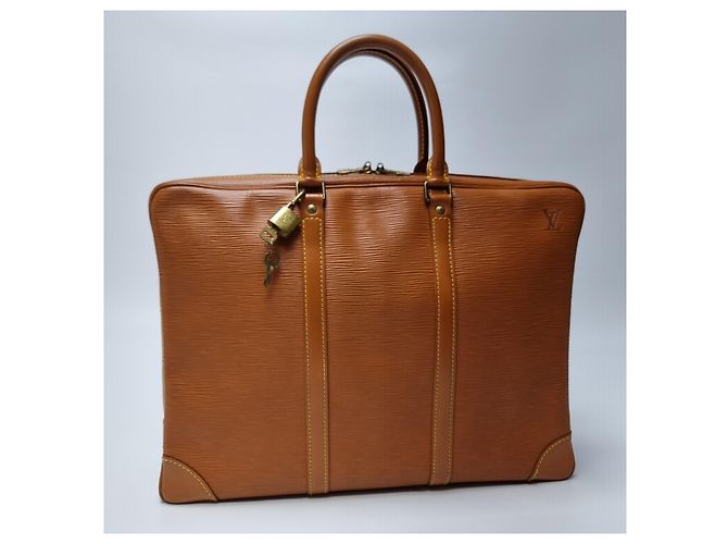 Louis Vuitton Borsa Documenti Epi in Camel per Uomo e Donna (Valigetta di classe superiore, buon stato interno) Marrone - vista 4