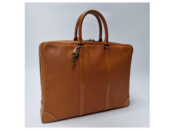 Louis Vuitton Borsa Documenti Epi in Camel per Uomo e Donna (Valigetta di classe superiore, buon stato interno) Marrone - vista 5