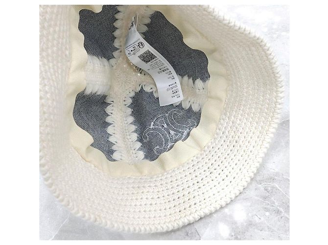 Céline Nuovo Bucket Hat in Denim e Lana Crochet Triomphe Multicolore - vista 4