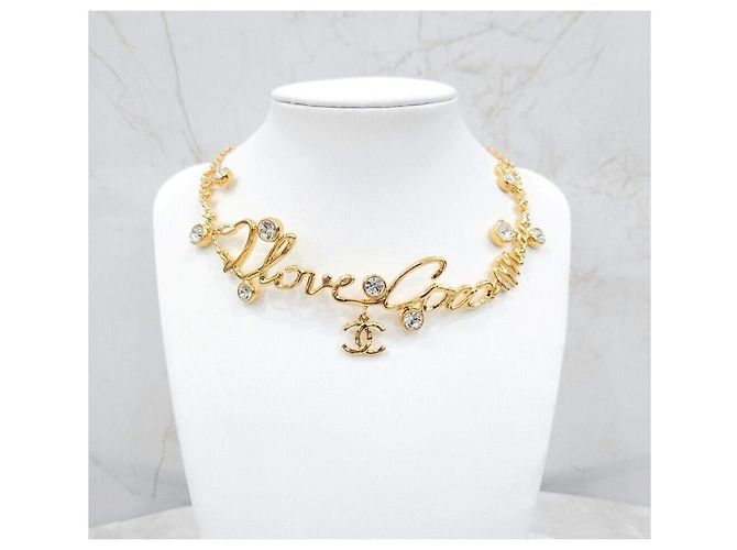 Chanel Collana Choker Crystal LOVE Argento - vista 4