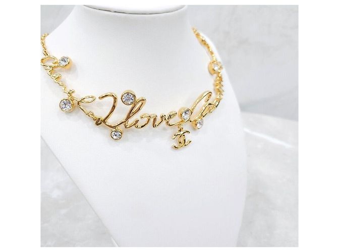 Chanel Collana Choker Crystal LOVE Argento - vista 5