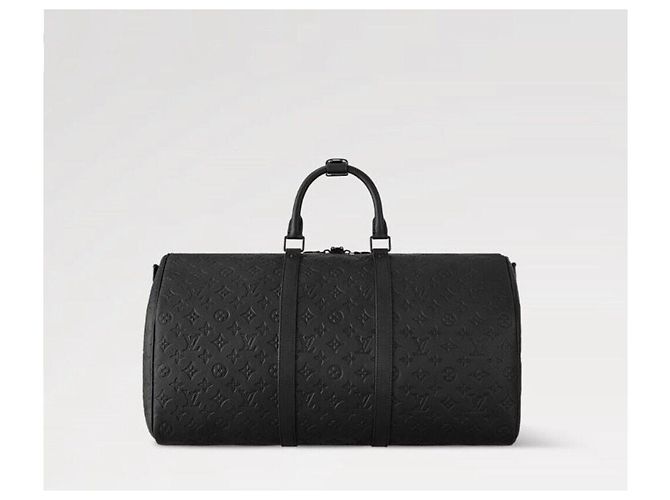 Louis Vuitton Keepall Bandoulière Black Shadow Monogram Nero - vista 10