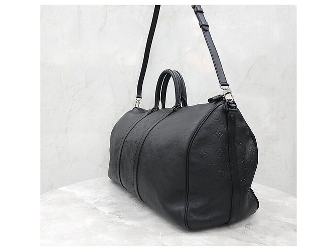 Louis Vuitton Keepall Bandoulière Black Shadow Monogram Nero - vista 2