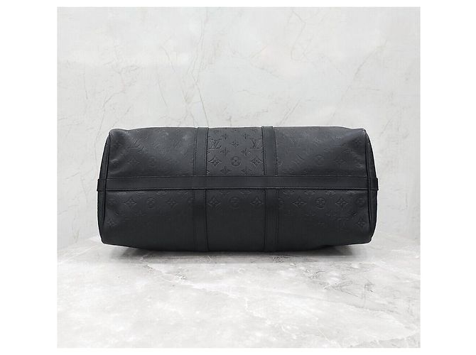Louis Vuitton Keepall Bandoulière Black Shadow Monogram Nero - vista 7