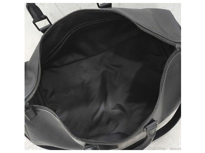 Louis Vuitton Keepall Bandoulière Black Shadow Monogram Nero - vista 8