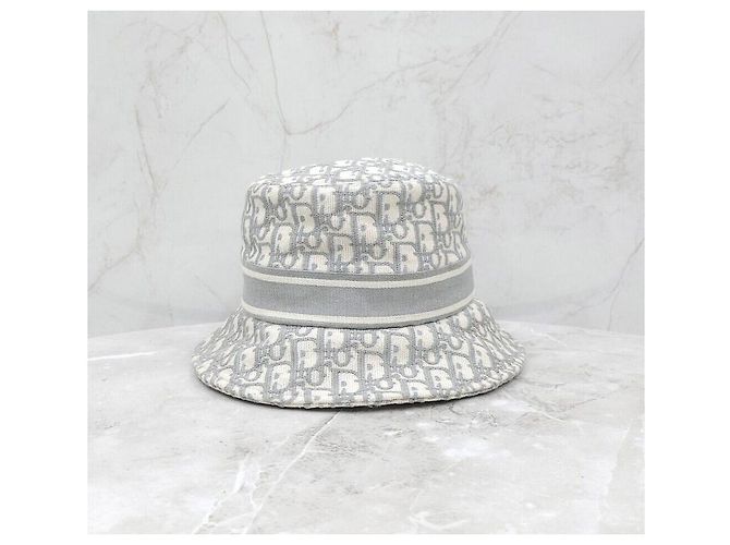 Dior Oblique Bestickter Bucket Hat Grau Braun - Ansicht 3