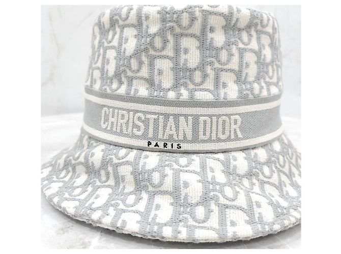 Dior Oblique Bestickter Bucket Hat Grau Braun - Ansicht 5
