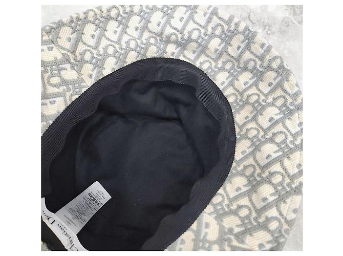 Dior Oblique Bestickter Bucket Hat Grau Braun - Ansicht 6