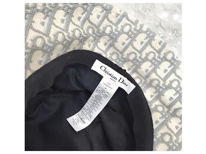 Dior Oblique Bestickter Bucket Hat Grau Braun - Ansicht 7