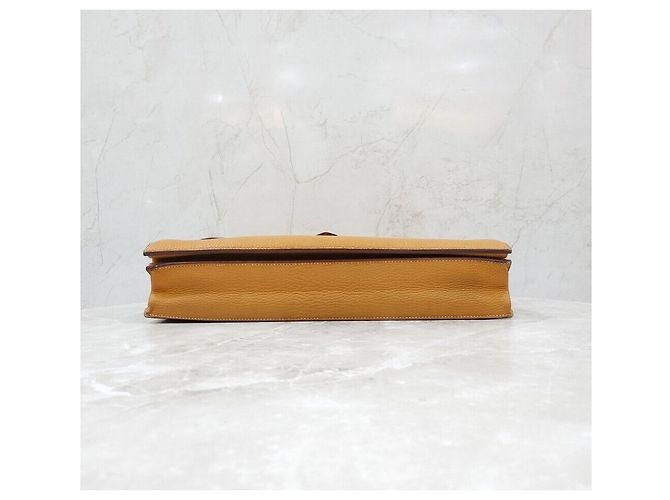 Hermès Valigetta Depeche Sesame Gold Arancione - vista 6