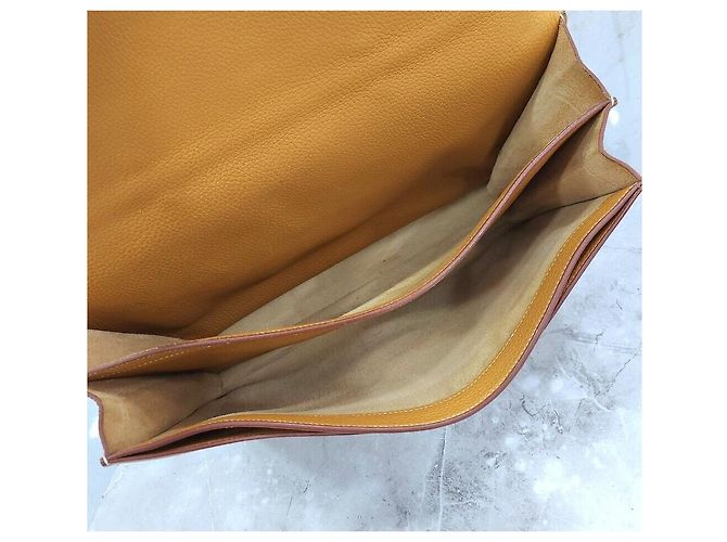 Hermès Valigetta Depeche Sesame Gold Arancione - vista 8
