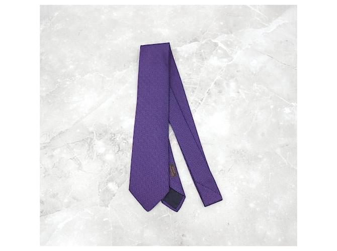 Hermès Cravatta in seta Violet Marine Porpora - vista 2