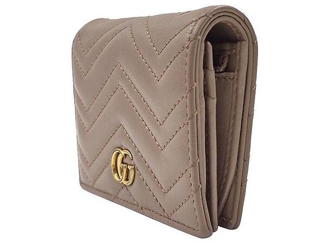 Gucci Mini billetera Marmont Matelassé Castaño - vista 2