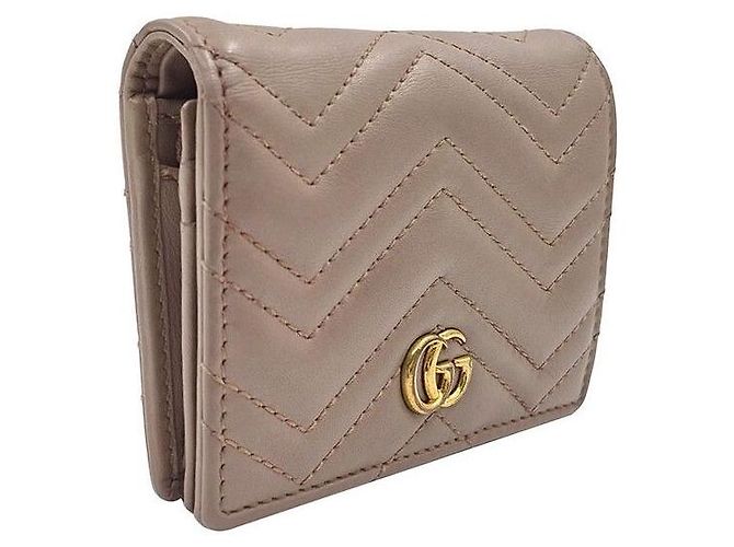 Gucci Mini billetera Marmont Matelassé Castaño - vista 3