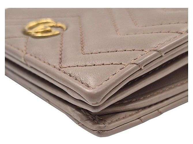 Gucci Mini billetera Marmont Matelassé Castaño - vista 6