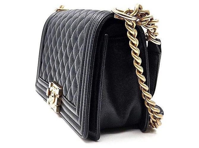 Chanel Caviar Gold Boy Bag Medium Schwarz - Ansicht 2