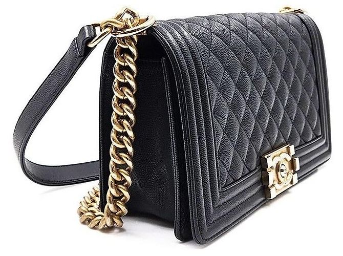Chanel Caviar Gold Boy Bag Medium Schwarz - Ansicht 3