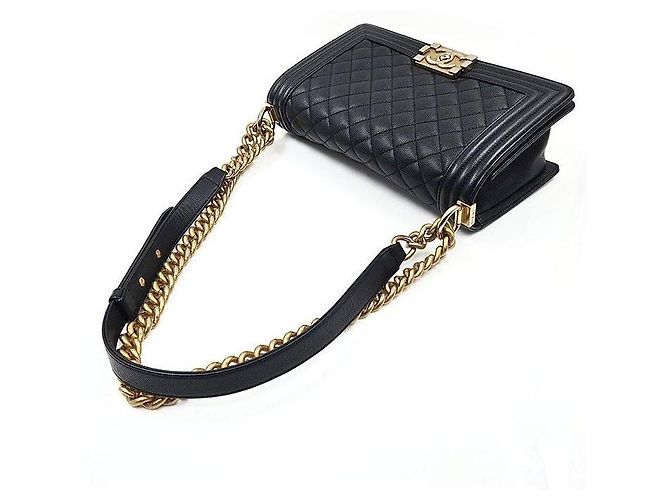 Chanel Caviar Gold Boy Bag Medium Schwarz - Ansicht 4