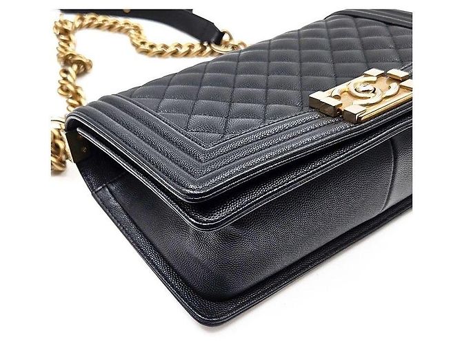 Chanel Caviar Gold Boy Bag Medium Schwarz - Ansicht 6