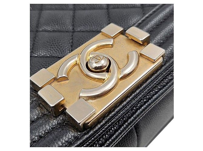 Chanel Caviar Gold Boy Bag Medium Schwarz - Ansicht 7