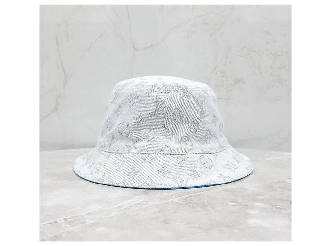 Louis Vuitton LV Monogram Reversible Bucket Hat Denim Blue Blau - Ansicht 3