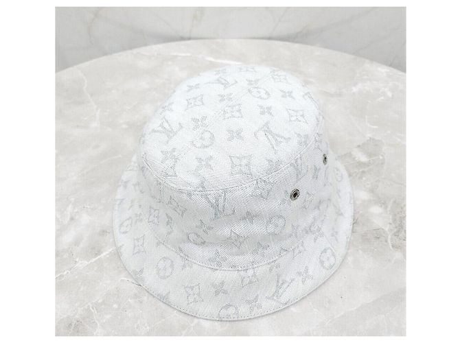 Louis Vuitton LV Monogram Reversible Bucket Hat Denim Blue Blau - Ansicht 4