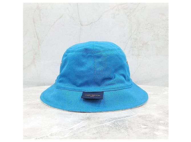 Louis Vuitton LV Monogram Reversible Bucket Hat Denim Blue Blau - Ansicht 7