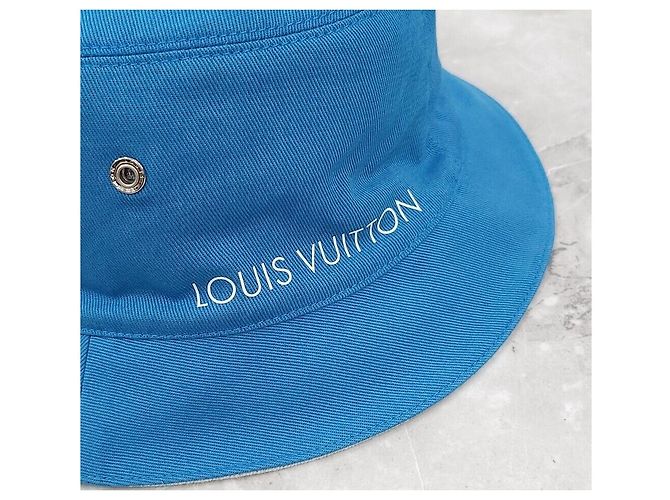 Louis Vuitton LV Monogram Reversible Bucket Hat Denim Blue Blau - Ansicht 9